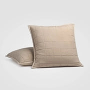 Crane Home – Quilted Euro Sham Set & Insert – Stitched Cotton – Gray