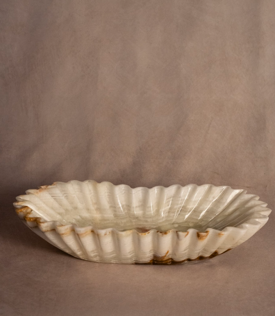 Marigold Market – Fluted Bowl - Light Green Onyx
