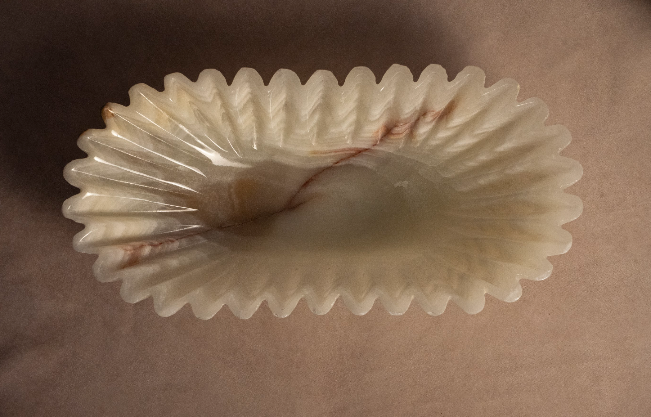 Marigold Market – Fluted Bowl - Light Green Onyx