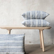 Linen Cushion Cover & Insert – Indigo – Multistripe – EURO – 26" x 26"