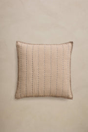 Live Linen – Linen Quilted Cushion Cover & Insert – Jasper – Oatmeal – 24" x 24"