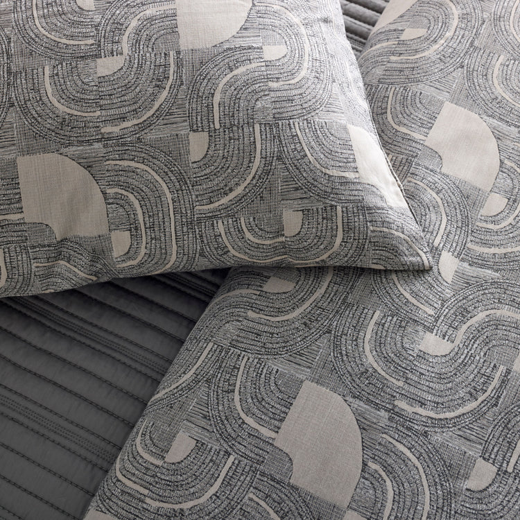 Ann Gish – Lugano Comforter Set – Charcoal / Pumice – KING