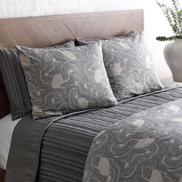 Ann Gish – Lugano Comforter Set – Charcoal / Pumice – KING