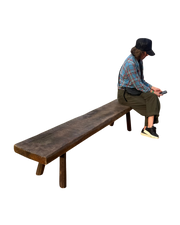 RT – Antique Long Wood Bench