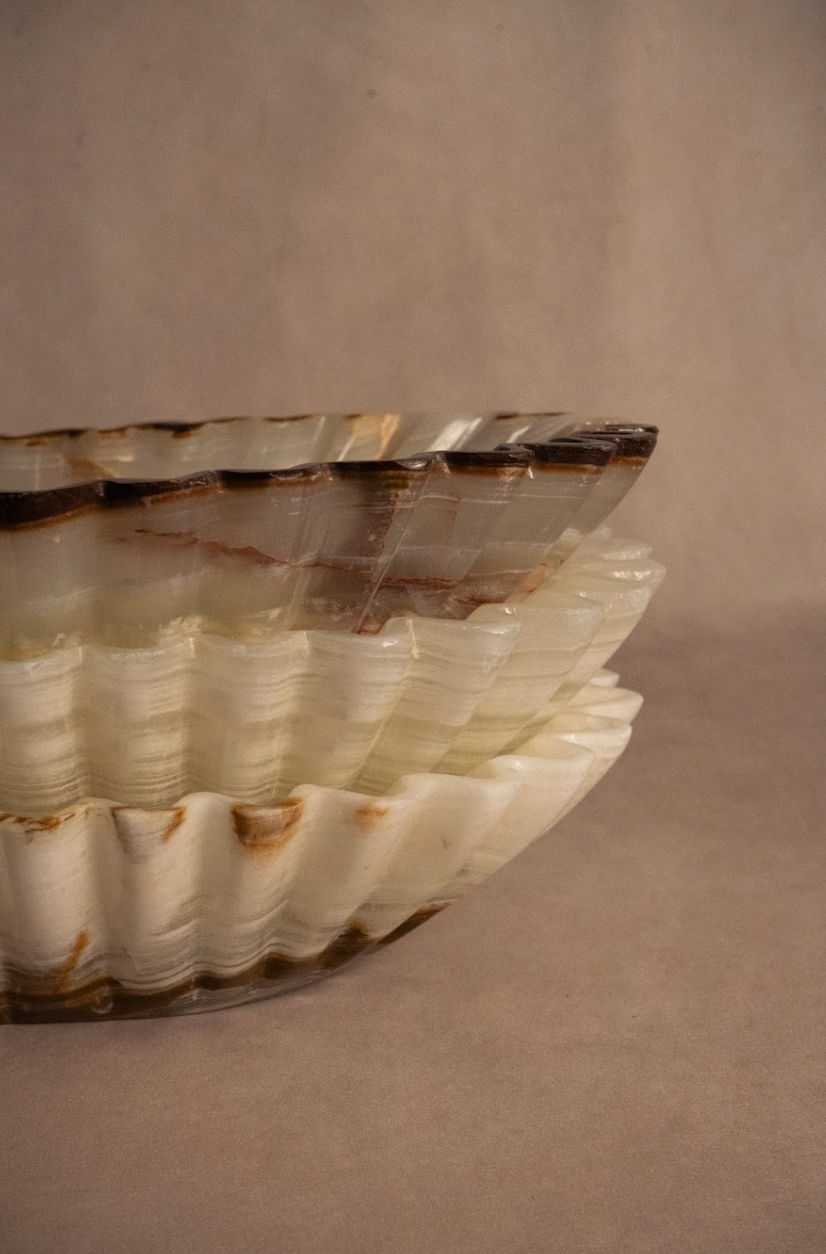 Marigold Market – Fluted Bowl - Light Green Onyx