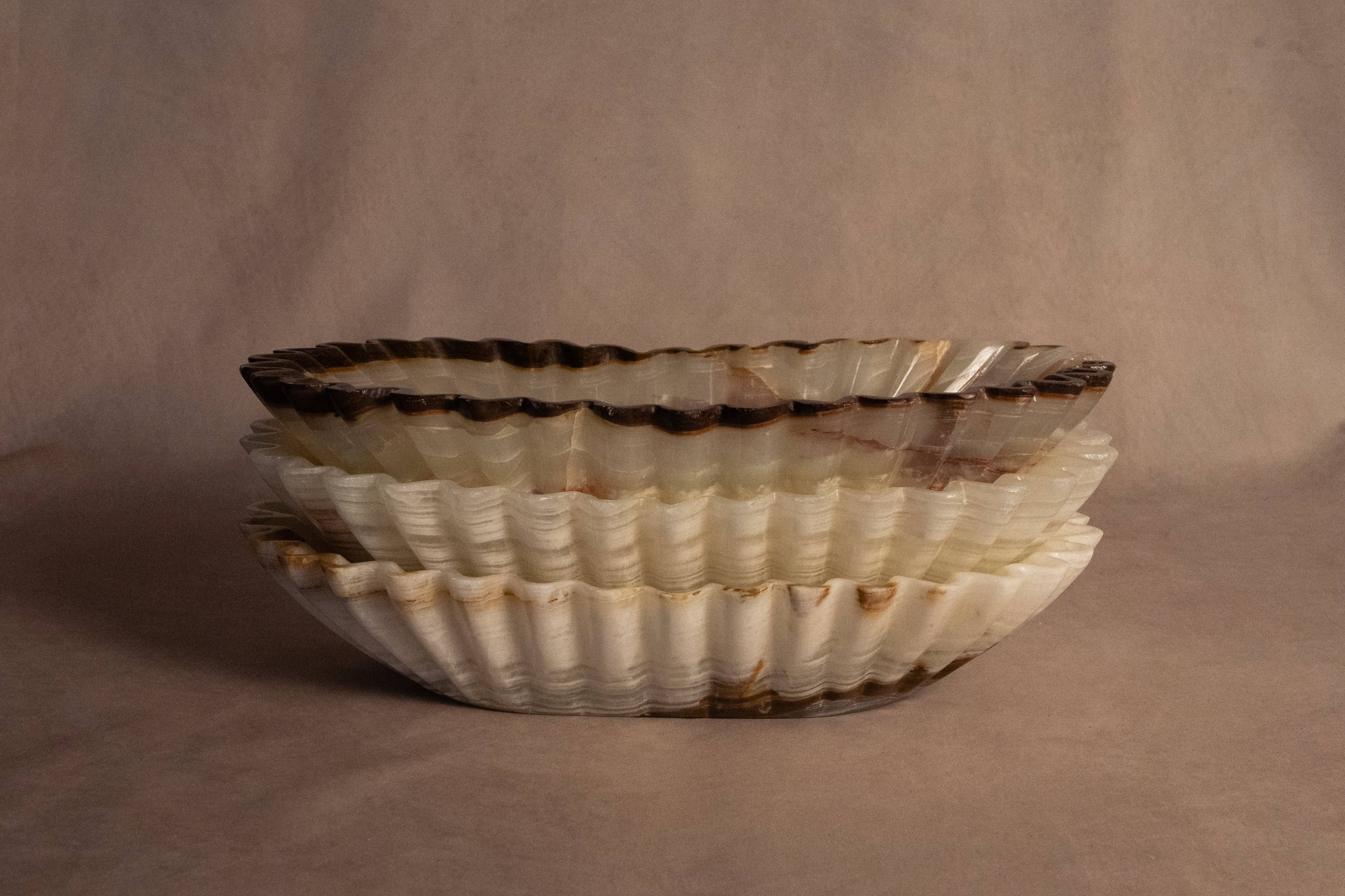 Marigold Market – Fluted Bowl - Light Green Onyx